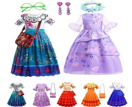 Girl039s sukienki Mirabel sukienka dla dziewczyn Encanto Madrigal Cosplay Costumes Kids Isabella Sukienki Carnival Halloween Princess Pa5446562