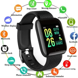 Смарт-часы116plus для мужчин, водонепроницаемый браслет для измерения кровяного давления, для женщин, монитор сердечного ритма, фитнес-трекер, часы, спортивные часы для Android, IOS, браслет