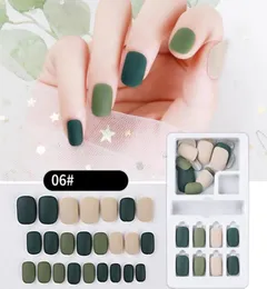 Conjunto de unhas falsas reutilizáveis, 24 peças, prensa para unhas, cobertura completa, pontas de unhas falsas, decoração artificial para presentes de casamento 9366373