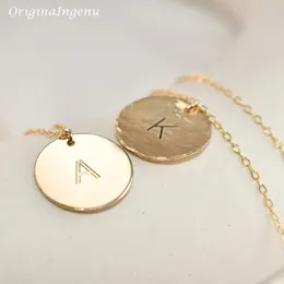 Colar personalizado artesanal inicial colar moedas gargantilha pingentes preenchidos de ouro collier femme kolye feminino jóias boho colar 231229