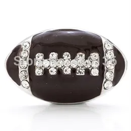Fotboll Snap -knappen Noosa bitar Snap Buttons smyckeknapp för armband halsband mode DIY smycken American Football Snaps2392