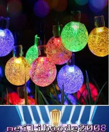 LED-Lichterkette, 6 m, 30 LEDs, Kristallkugel, wasserdicht, für den Außenbereich, solarbetrieben, Kugel-Lichterkette, Sternenlichter für Garten, Hof