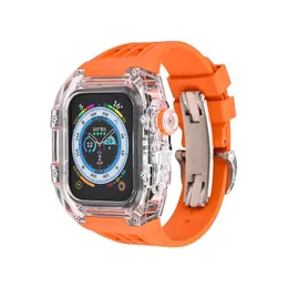 Capas para apple watch série 8 7 6 5 4 se premium policarbonato esportivo ap mod kit capa protetora capa de pulseira 44mm 45mm