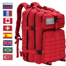 Çantalar açık çantalar 50l büyük kapasiteli taktik sırt çantası eğitim spor salonu fitness çanta adam açık yürüyüş kamp seyahat 3d sırt çantası ordu moll