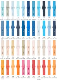 Bracelet en Silicone de 88 couleurs pour bracelet de montre Apple, 40mm 44mm 42mm 38mm, bracelet en caoutchouc pour série 4321 watch4535065