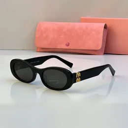 oval sunglasses mui mui sunglasses women glasses 2024 New Euro american trend Delicate and soft style High quality sunglass Acetate frame small frame goggles uv400