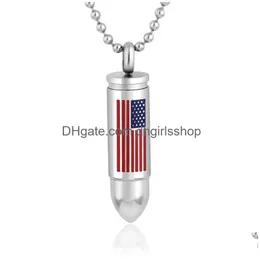 Colares de pingente EUA bandeira americana colar personalizado homens acessórios de moda de aço inoxidável sem corrente entrega de gota jóias dhy2b