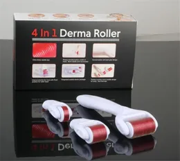 Rullo TMDR006 MOQ 1 pz 4 in 1 microago Aghi in lega di acciaio/titanio DRS Derma Roller Con 3 teste (1200 + 720 + 300 aghi) Rullo Derma