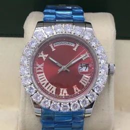 남자 다이아몬드 시계 Moissanite Mens 시계 디자이너 43mm 자동 이동 풀 스테인레스 스틸 골드 워치 Orologio Uomo Sapphire Sport Wristwatches