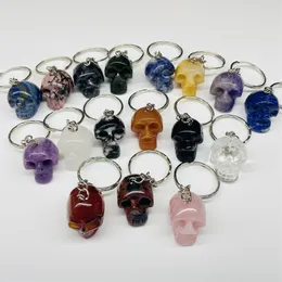 Wholesale Bulk Anime Car Keychain Charm Accessories 1 Inch Natural Crystal Skull Key Ring Cute Students Personalized Creative Valentine's Day Gift 15 Styles DHL