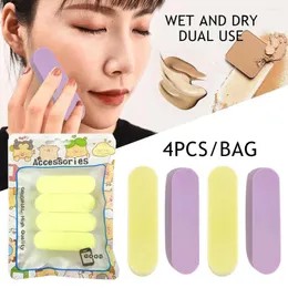 Éponges de maquillage 4 pièces/paquet ensemble d'éponges de maquillage visage à double usage humide et sec pour fond de teint primaire Mini accessoires bouffants portables