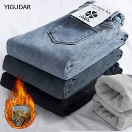 Jeans för kvinnor mamma blå grå svart kvinna hög elastisk 40 stretch kvinna tvättad denim mager blyertsbyxor 231229