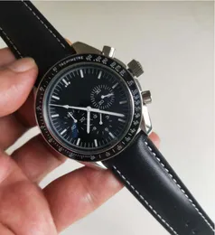 Topselling Classic Men Wristwatches 42mm Dial Dial Black Ceramic Bezel VK Quartz Movement chronograph perfect jukiend strap business watches mens