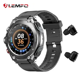 イヤホンLEMFO T92 Connected Men's Waterproof Sports Bracelet With TWS Bluetoothヘッドセット5.0コール音楽ボディ温度DIY