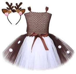 Deer Tutu Dress for Baby Girls Halloween Costumes Kids Girl Girl Reindeer Dresses with Flower Beadber Toddler Admits Admits 29406946