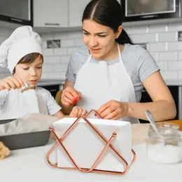 Acessório de configuração de mesa funcional, armazenamento de cozinha, triângulo de aço inoxidável, suporte de toalha de papel com capacidade para escritório, bar polido