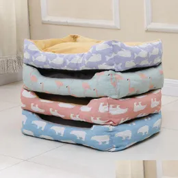 Kennels Pens Dog Pet Mat Detachable Washable Teddy Cat Bed Slee Rest Bag Puppy Supplies Drop Delivery Home Garden Dhdq7