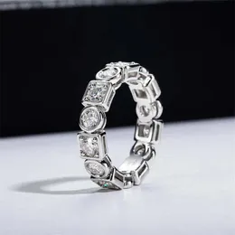 Кольца кольца Onelaugh 3,5 мм 14 шт. D цвет муассанит обручальные кольца для женщин серебро 925 круглый квадратный муассанит Eternity Engage