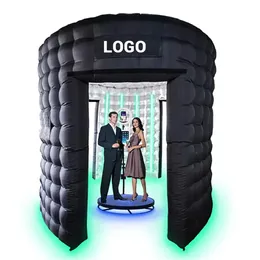 Oscilla la custodia gonfiabile per cabina fotografica a LED gonfiabile da 360 gradi con sfondo personalizzato gratuito per cabina fotografica con LOGO 360