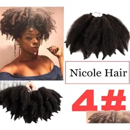 Extensões de cabelo sintético Nicole 8 polegadas Afro Kinky Marly Tranças Cloghet 14 Rootspc Fibra de alta temperatura Marley Braid 2241588 Drop Dhyyj