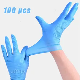 Disposable Gloves 100pcs Examination Glove Powder Free S M L Blue Nitrile Synthetic Vinyl Home Work Elastic Hand Cover No Box 231229