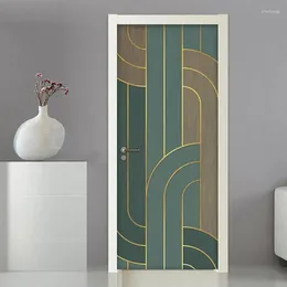 Duvar Kağıtları Duvar Kağıtları 3D Kapı Sticker Striped Duvar Duvar Sanat Duvar Kağıdı DIY Kendi Kendinden Yapışkan Çıkarılabilir Poster Çıkartmaları Oturma Odası Çıkartmaları Ev De