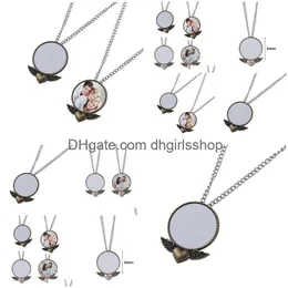 Collane con ciondolo Trasferimento di calore Collana rotonda Fai da te Sublimazione in bianco Coppia Accessori moda Consegna a goccia Pendenti di gioielli Dhqvg