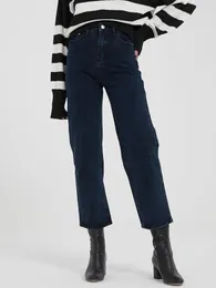 Jeans Zhisilao Jeans mit geradem Bein für Damen, klassische Baumwolle, hohe Taille, Denim-Hose, Mom-Jeans, Baggy-Hose, lässige Komfort-Hose