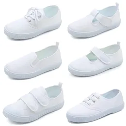 Crianças sapatos de lona jardim de infância pequenos sapatos brancos meninas e meninos sapatos de dança interior 231229