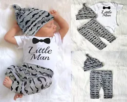 2019 Bebek Giyim Setleri 018m 3pcs Sonbahar Bebek Erkek Giysileri Set Bebek Bebek Mini Üstleri Tshirtpantshat 3pcs Kıyafetler Set8491354