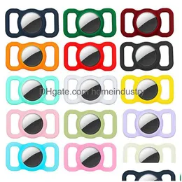 Wholesale 15 Color Case Compatible With Apple Airtag Dog Collar Pet Loop Holder Soft Silica Gel Cases For Air Tags Dogs Supplies Re Dhpot