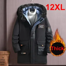 남자 파카 겨울 재킷 남자 플러스 사이즈 12xl 11xl 10xl 패션 두꺼운 코트 외곽웨어 남성 큰 코트 반다나 프린트 231229