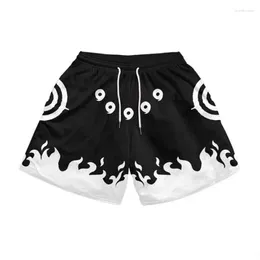 Shorts masculinos elegantes anime ginásio para homens treino de fitness atlético com bolsos placa engraçada 5 polegadas secagem rápida respirável