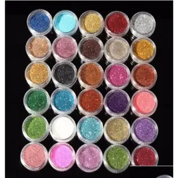 Cień do powiek 30pcs mieszane kolory pigment brokat Mineral Spangle Spangle Spangle Makijaż Makijaż Makijaż Ustaw Make Up Shimmer Shining 9359546 Drop de Dhrv9