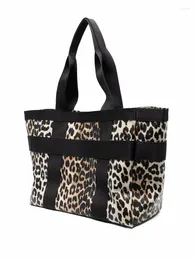 Sacos de cintura feminino leopardo impressão grande capacidade saco carta retalhos ombro 2023 moda vintage senhoras tote