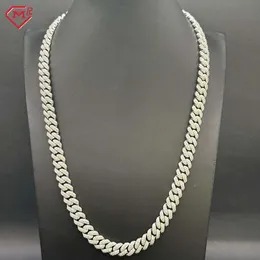 Hiphop 10 mm Miami Sterling Sier Iced Out Vvs Moissanite Cubaanse schakelketting