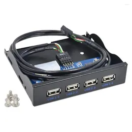 Hubs 10st/Lot 4 Ports USB 2.0 HUB Floppy Intern frontpaneladapterkontakt med kabel för skrivbordet 3.5 "Bay