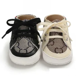 First Walkers Baby Designers Shoes Born Kid Canvas Sneakers Boy Girl Soft Sole Crib 0-18Month Drop Delivery Kids Maternity Dh6Vf