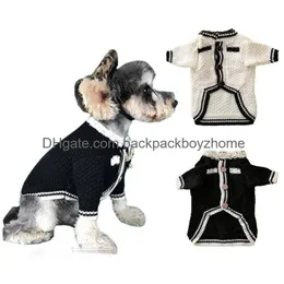 Designer Abbigliamento per cani Marche Abbigliamento Cappotti primaverili Piccolo profumo Maglione per animali domestici per cardigan Schnauzer Bomei Teddy Corgi Pug Dogs Cat Dhogh