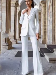 Abiti di ALTA QUALITÀ New Fashion 2023 Designer Blazer Suit Set da donna Decorazione di perle Blazer a bottone singolo Completo di pantaloni