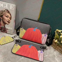 Borsa a tracolla a forma di zucca da 2 pezzi, pochette a portafoglio, borsa a tracolla singola di design, pacchetto per pendolari, per borsa da banchetto di lusso da lavoro