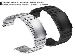 Titanium Steel Clasp Strap لـ Huawei Watch 3 Band GT 2 Pro GT2 Watchband for Honor MagicWatch2 46mm GS Pro Bracelet Bracelet H6463905