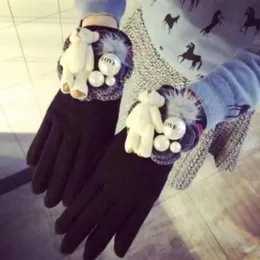 グローブ5本の指の手袋指の手袋高文字Camellia Cashmere Warm Gloves for Classic Brand Camellia Touch Scree for Classic