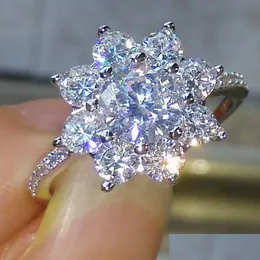 خواتم الزفاف أزياء المجوهرات على غرار مجوهرات المجوهرات CZ 5A Zircon Stone 10KT الذهب الأبيض مملوءة عصابة SZ 5-10 إسقاط تسليم DH1YL