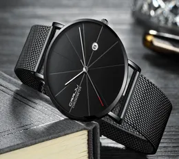 2020 Crrju Mens 시계 최고의 브랜드 럭셔리 블랙 쿼츠 남성 시계 드롭 메쉬 스트랩 캐주얼 오리 오모 다 루모 디 루소 자동 8781152