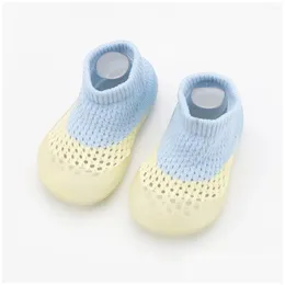 First Walkers Born Baby Sock Shoes Kids Soft Rubber Sole Non-Slip Toddler Summer Children Girls Boys Color Matching Prewalker Drop Del Dheha