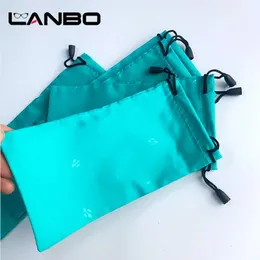 LANBO 100pcslot 189cm Pouch Eyewear Accessories Glasses Green Color Case Soft Eyeglasses Wholesale Sunglasses Big S88 231229