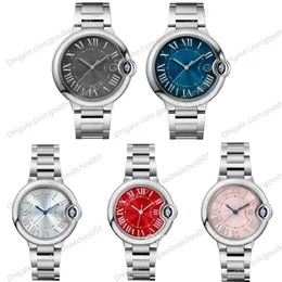 Panie Watch Automatyczne mechaniczne 33 mm czerwona tarcza 40 mm męskie zegarek WSBB0060 skórzany pasek 276I