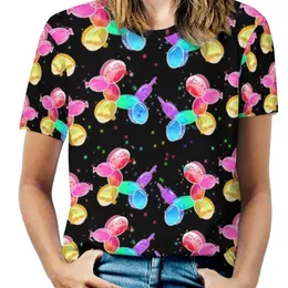 T-Shirt Gökkuşağı Hayvan Tshirts Balon Köpekleri Baskı Kore Moda Tişört Kısa Kollu Hip Hop Büyük boy tişört yaz kıyafetleri hediyesi