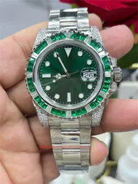 Orologi da uomo OP Factory Super Edition 116610 40mm 3135 Movimento Orologio meccanico automatico Quadrante verde 904L Orologi da polso impermeabili con diamanti in zaffiro profondo-92